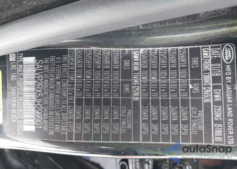 2018 Land Rover Range Rover Evoque Se/Se Premium z USA, uszkodzony, nr VIN SALVP2RX5JH299901